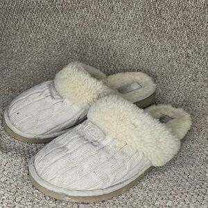 UGG Cream Cable Knit Slippers